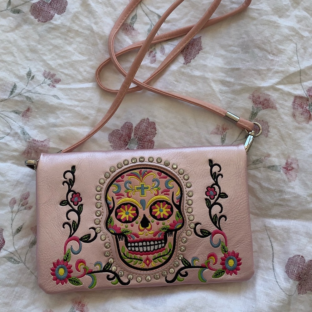 American Bling Sugar Skull Clutch/Crossbody